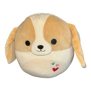 Squishmallows Adela Dog 8” Valentine Squad Plush with Trio Hearts by Kellytoy